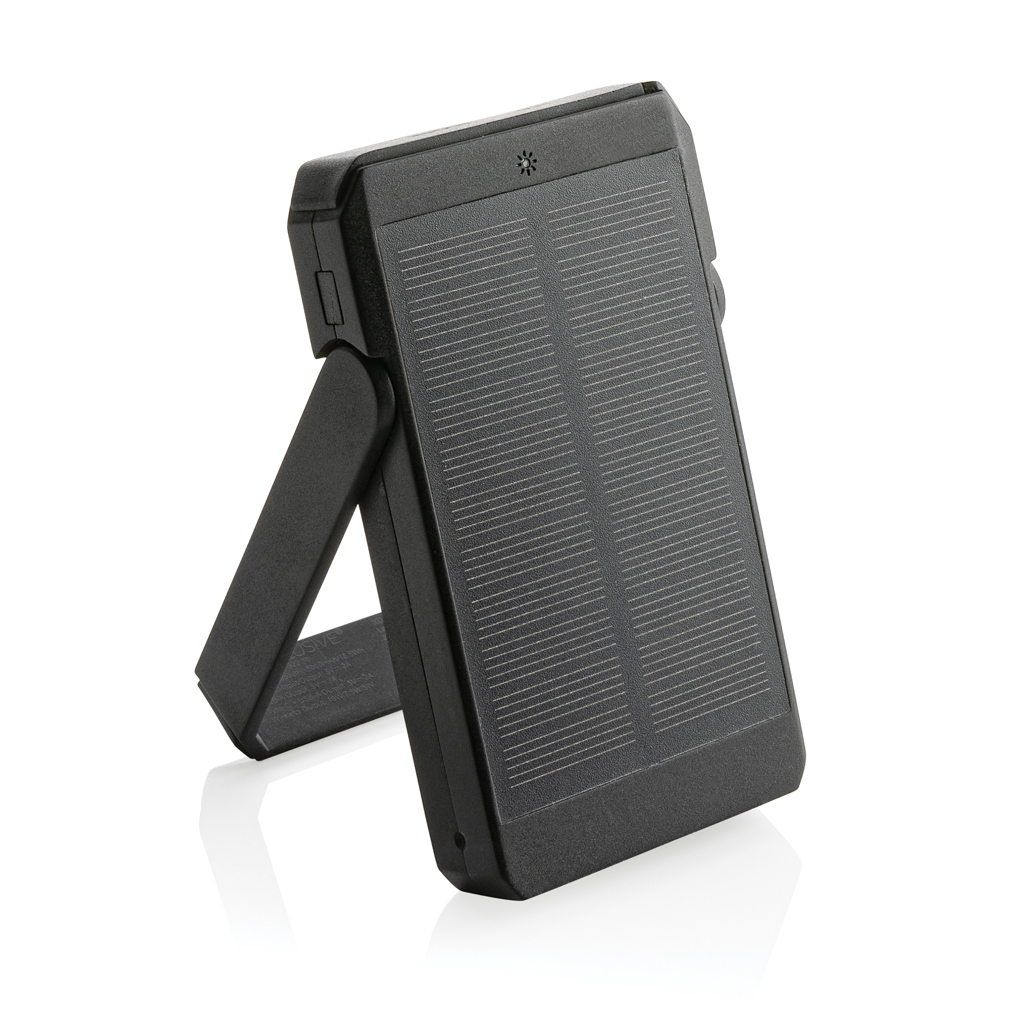 Chargeur solaire en plastique recyclé certifié Skywave 5000 mAh_Noir