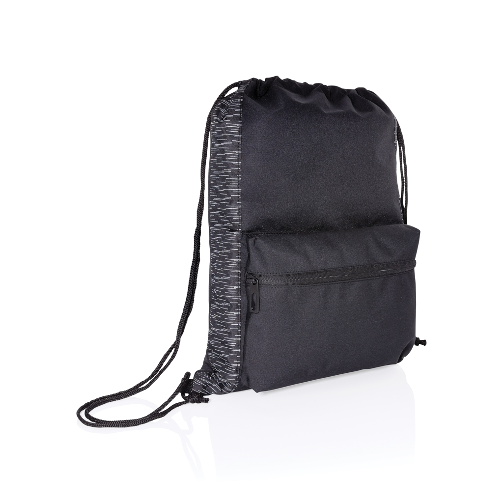 Gym bag réfléchissant en polyester recyclé rPET Reflect_Noir