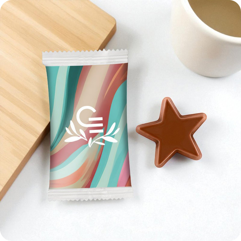 Étoile en chocolat dans un papier certifié 7 g_00