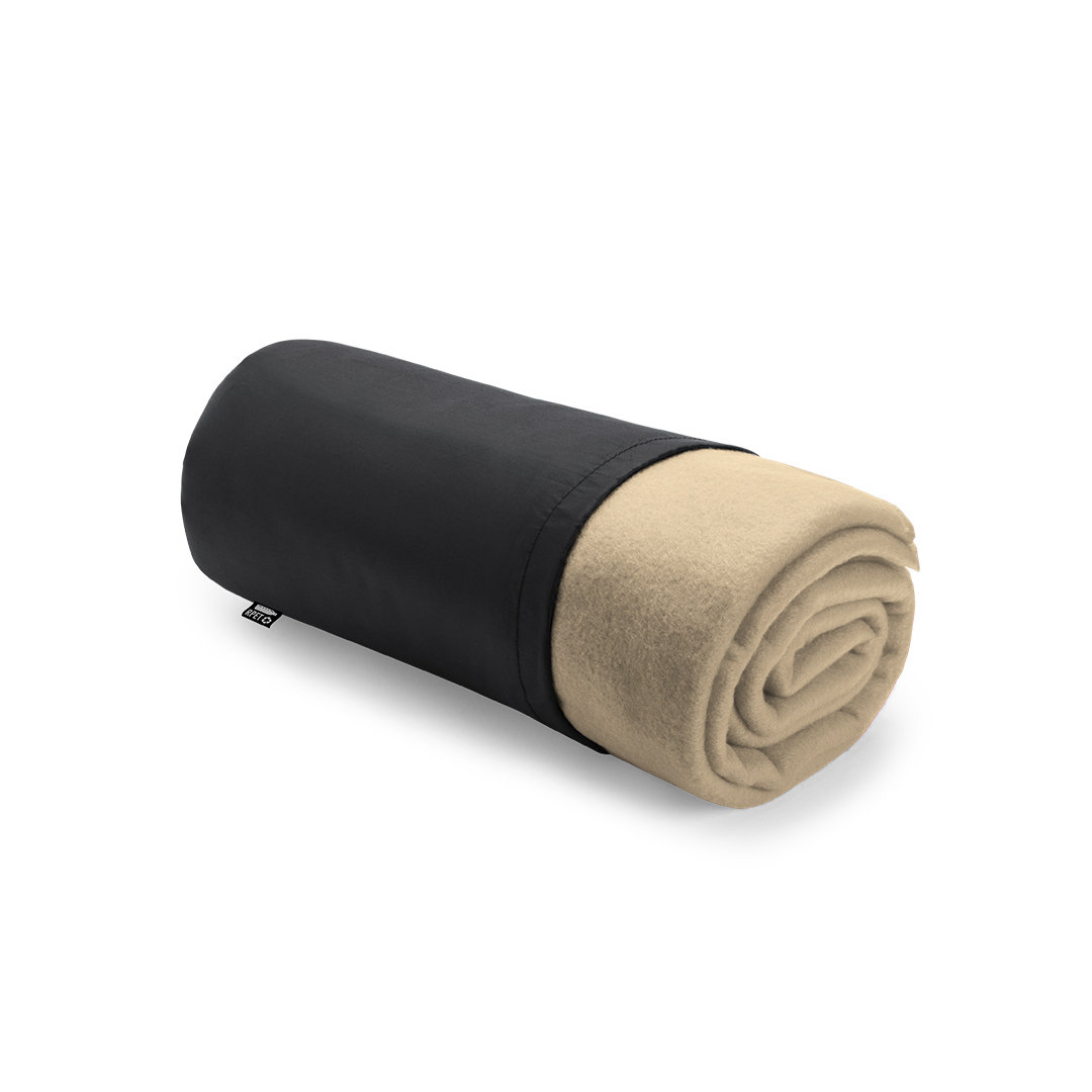 Couverture polaire en polyester recyclé rPET Kayla 120x150 cm_Beige
