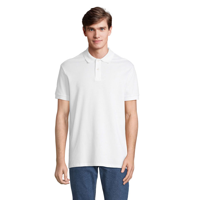 Polo homme et unisexe en coton certifié Pacific_Blanc