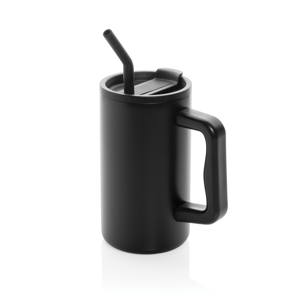 Mug de voyage isotherme personnalisé en inox recyclé Mavedy 800 mL_Noir