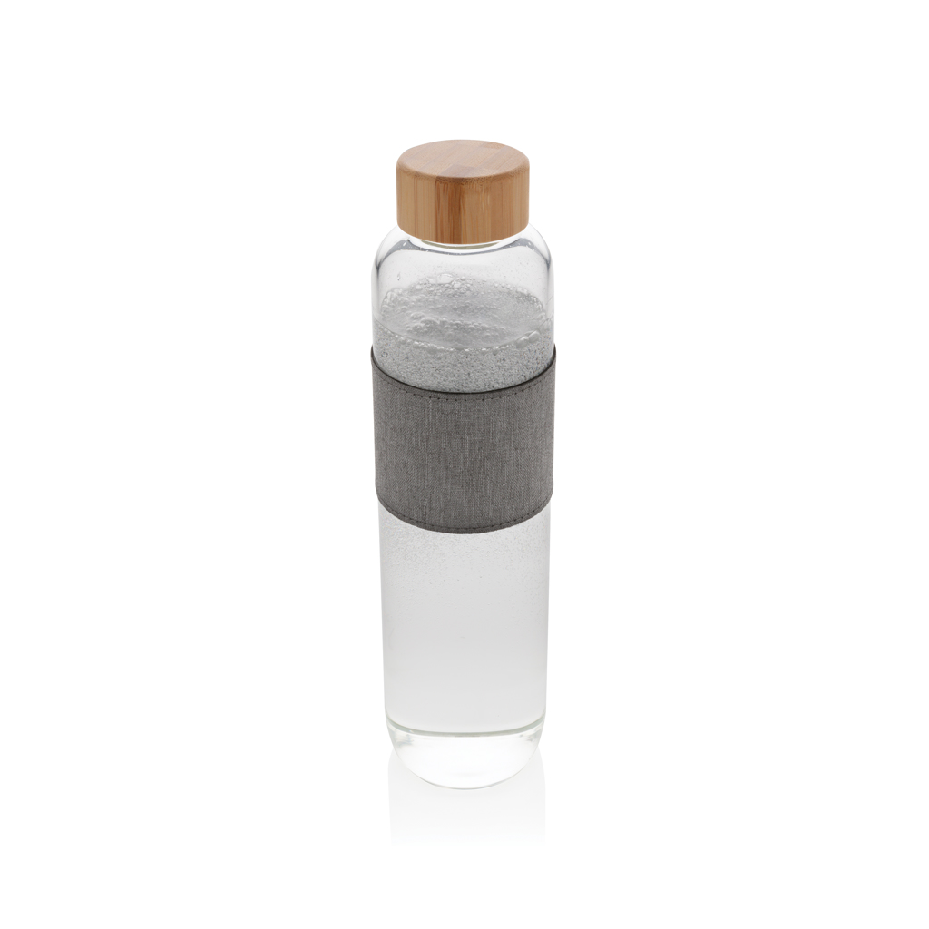 Bouteille en verre et bambou Impact 750 mL_Transparent