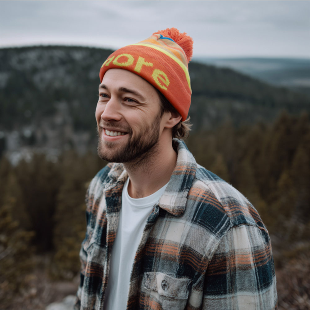 Bonnet sur-mesure personnalisé en maille jacquard rPET Houpette_04