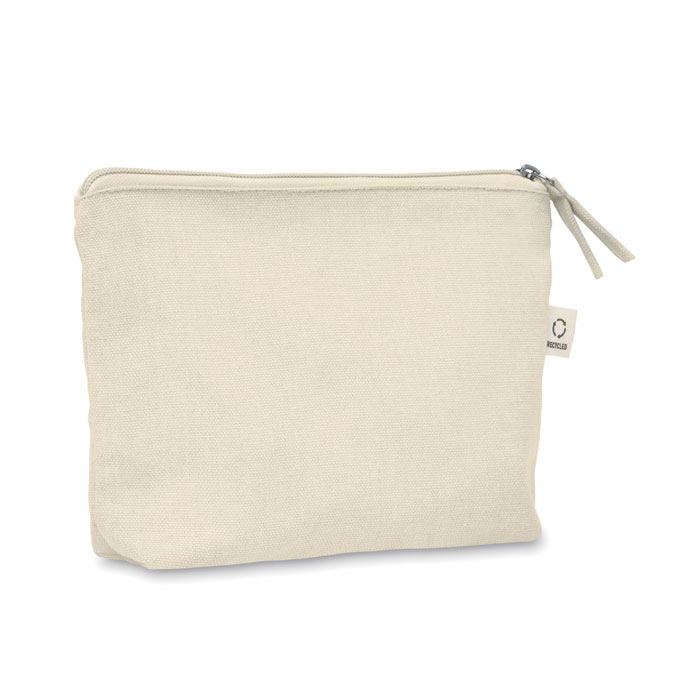 Pochette multi-usages en coton et polyester rPET recyclés Elnas 320 g_Beige