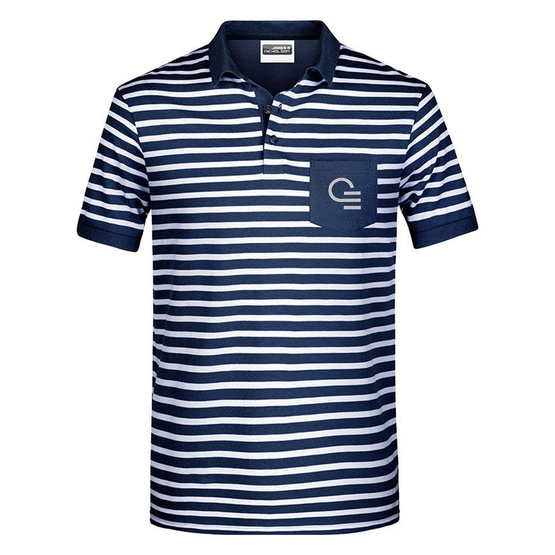 Polo homme rayé en coton bio certifié James & Nicholson 180 g_1
