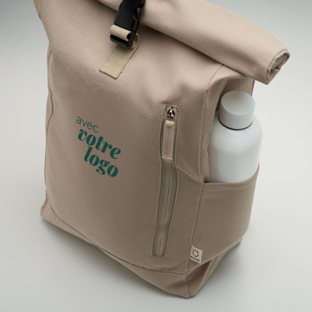 Sac à dos publicitaire rolltop en toile recyclée Kamet_05