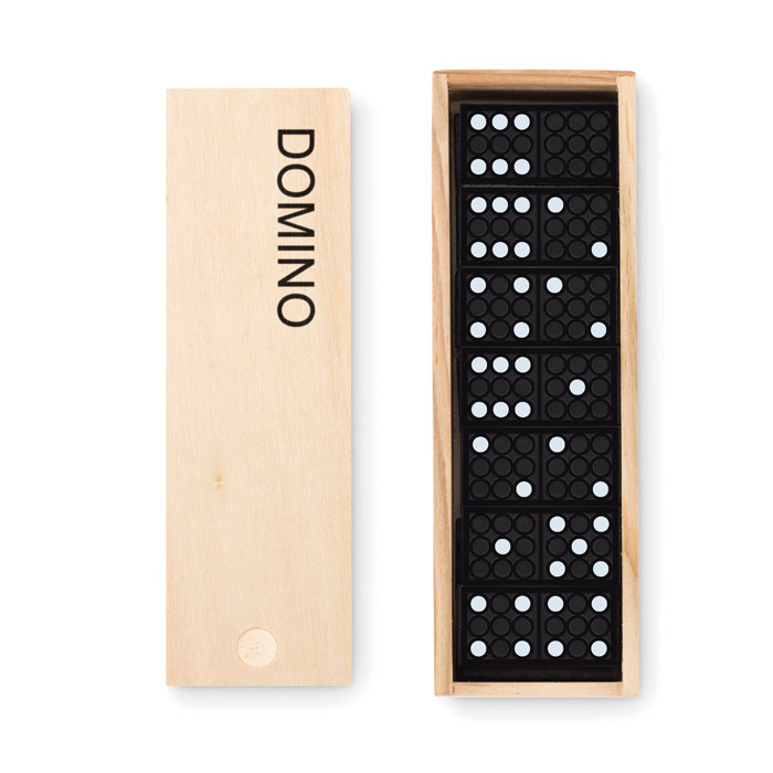 Jeu de domino dans une boite Domino_Bois