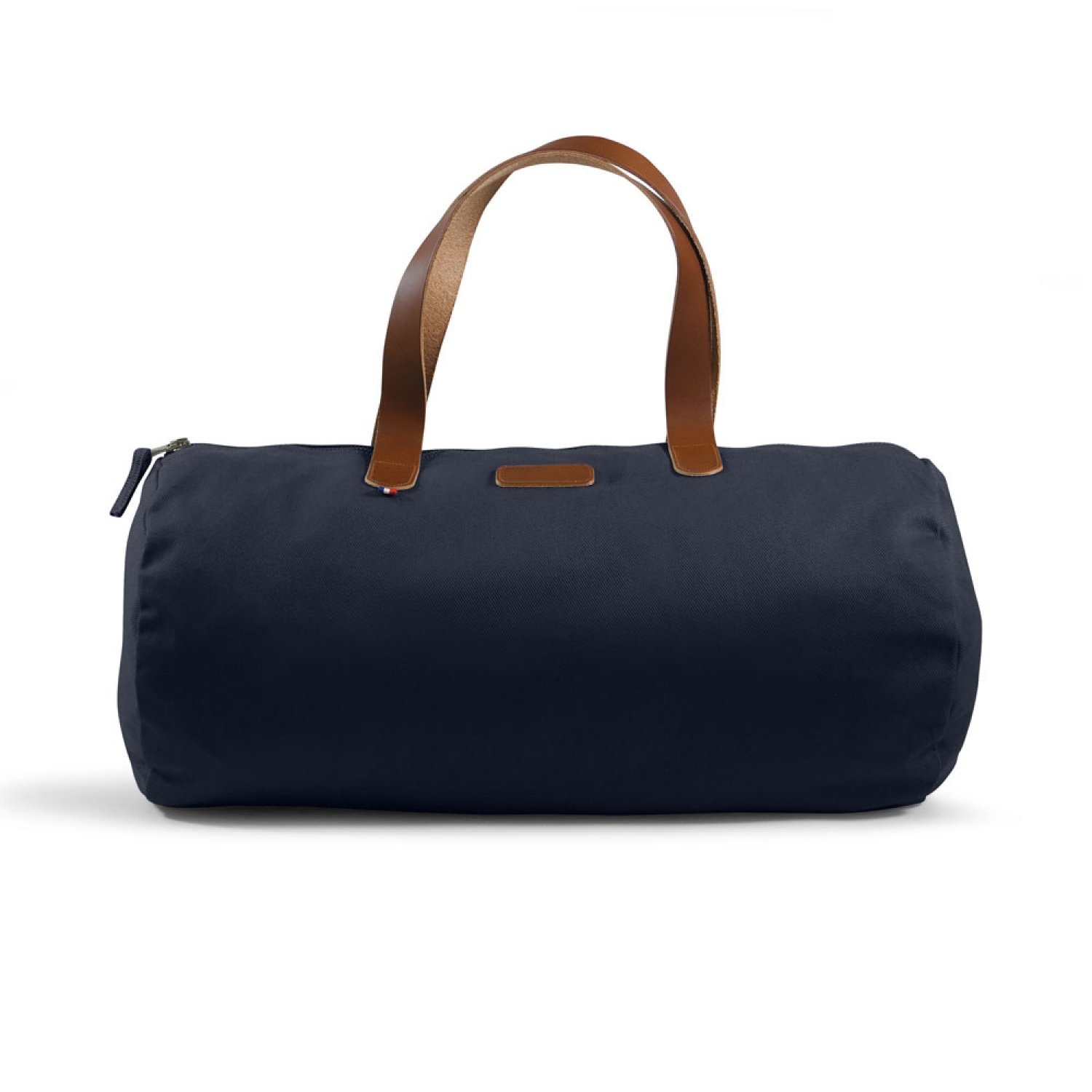 Sac polochon en coton bio certifié et cuir Rigodon_Bleu marine
