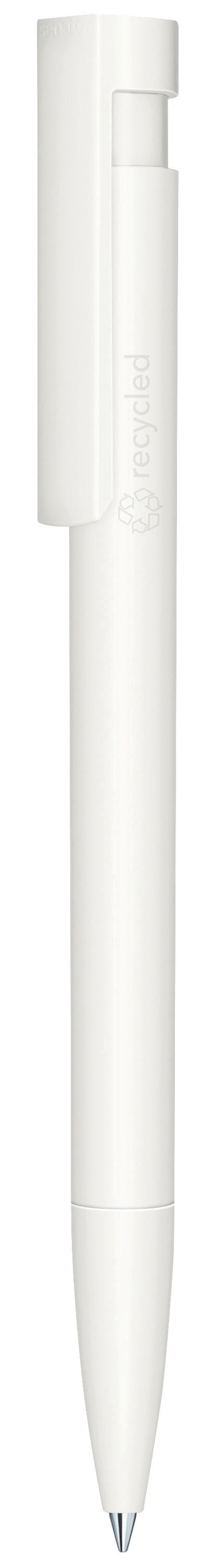 Stylo à bille publicitaire en plastique recyclé Liberty Matt Recycled_Blanc