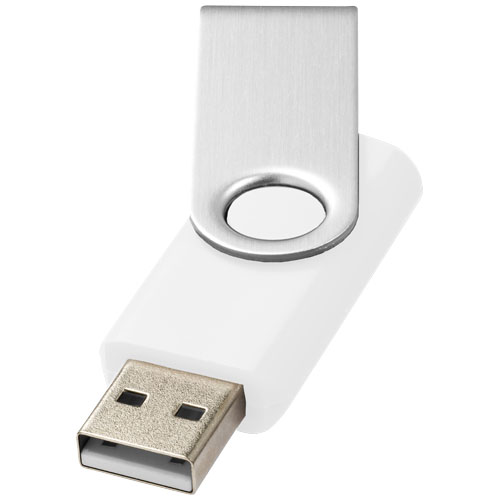Clé USB Rotative 2Go Rotate-Basic_Blanc/Argent