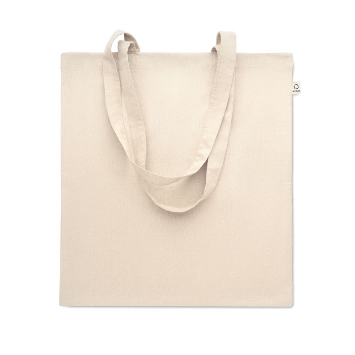 Tote bag en coton et polyester rPET recyclés Viveka 140 g_Beige