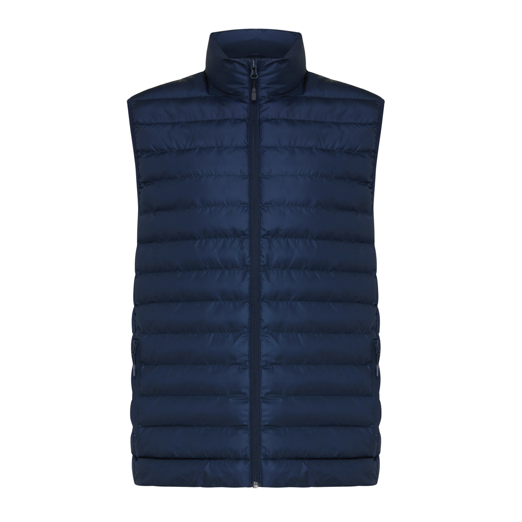 Bodywarmer homme en polyester recyclé certifié Iqoniq Meru_Bleu marine