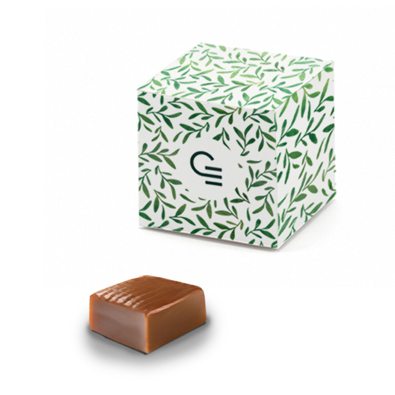 Carte mini cube avec 1 caramel nature 10 g _1