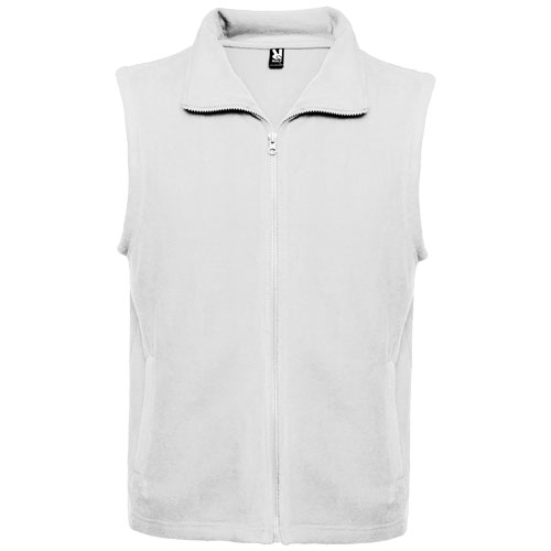 Bodywarmer personnalisé polaire unisexe en polyester certifié Bellagio_Blanc