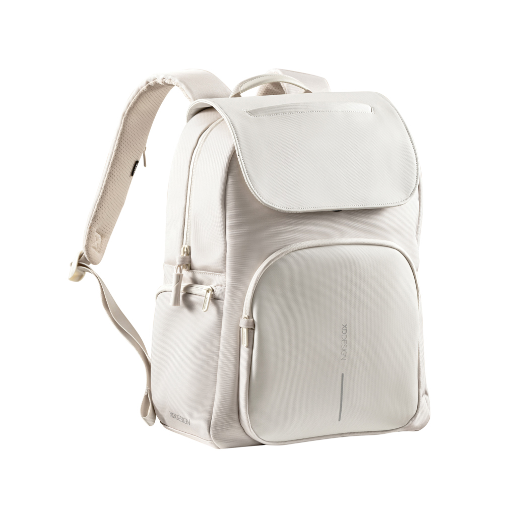 Sac à dos antivol en plastique recyclé rPET Design 15 L_Beige