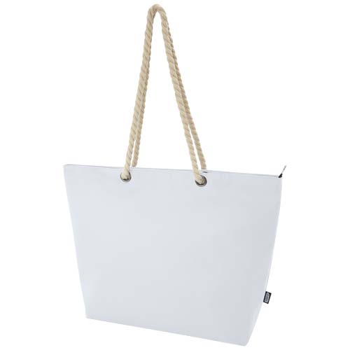 Sac de plage isotherme en polyester recyclé certifié Panama_Blanc