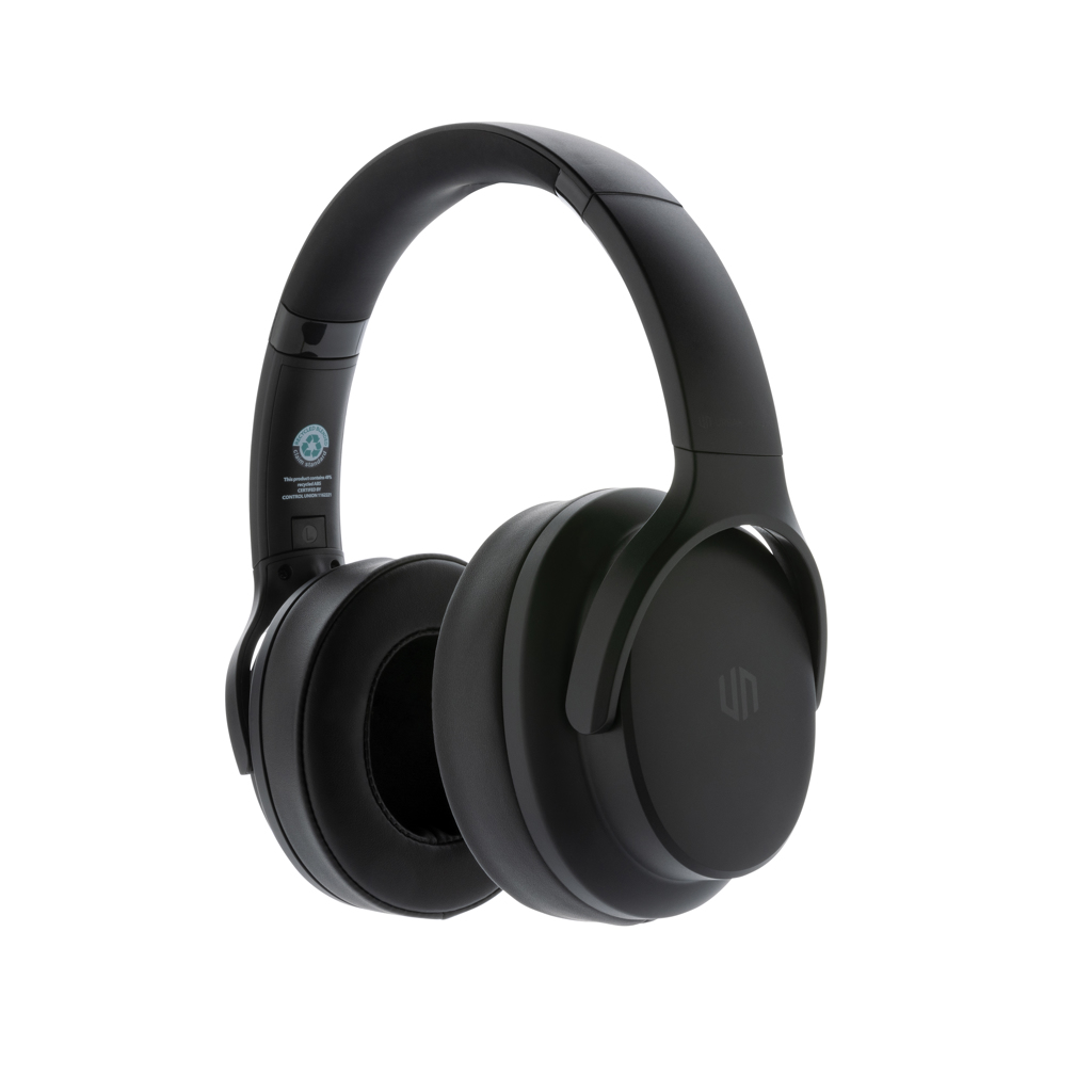 Casque audio sans fil en plastique recyclé certifié Urban V Palo Alto_Noir