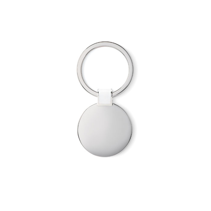 Porte-clés en métal Roundy_Blanc