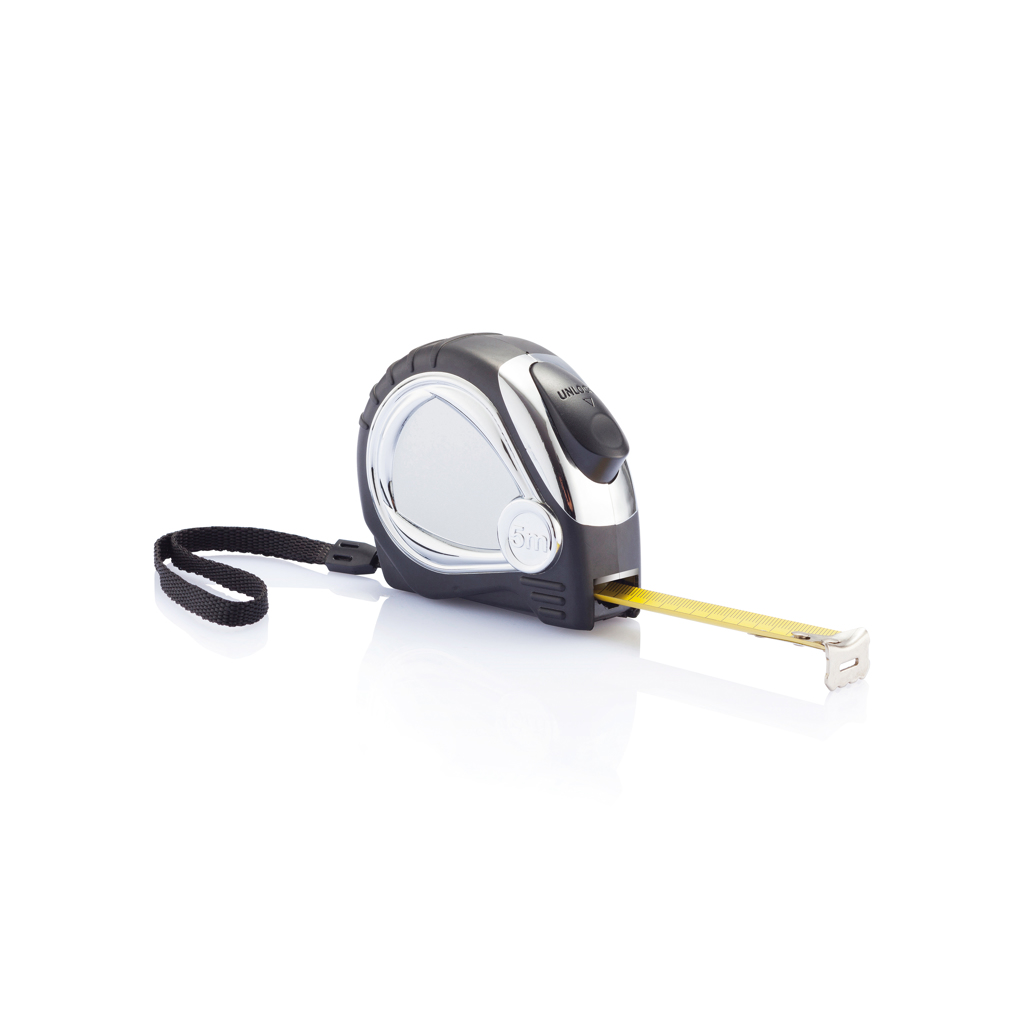 Mètre ruban automatique finition chromée_Noir