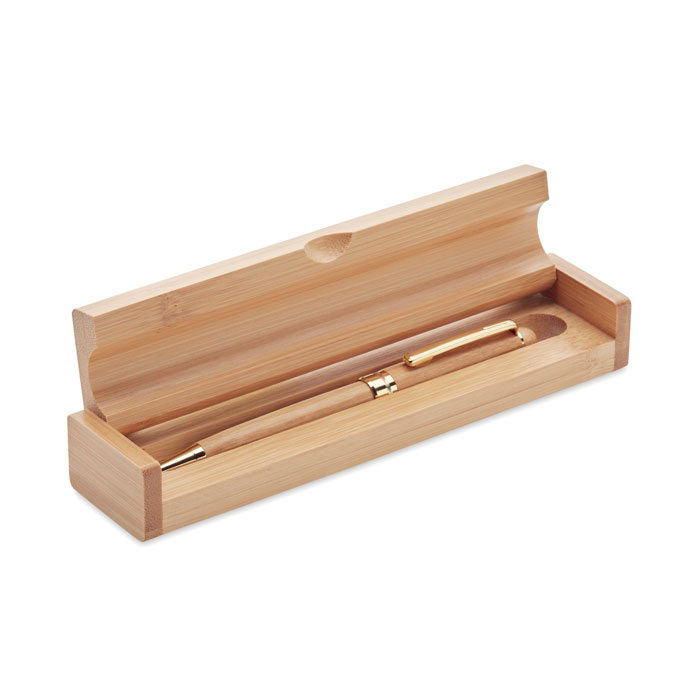Parure stylo bille en bambou Etna_Bois