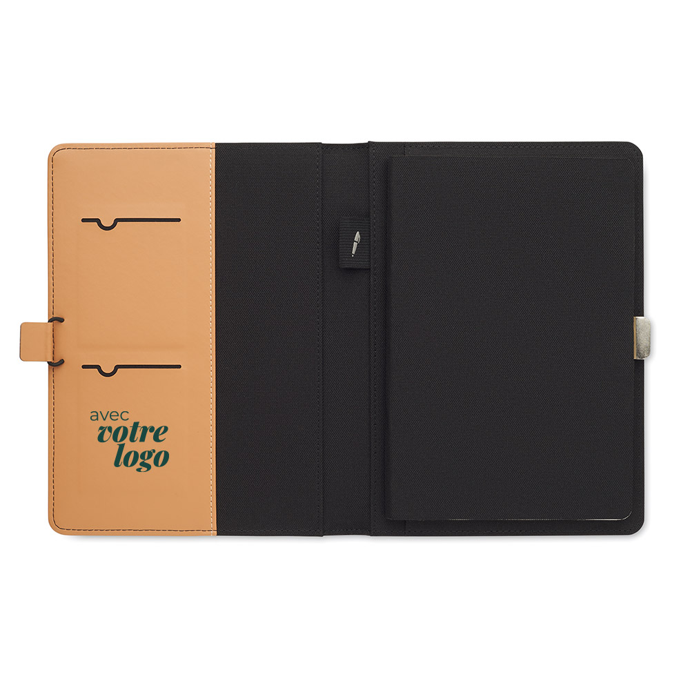 Conférencier A5 personnalisé en polyester recyclé rPET Feux_02