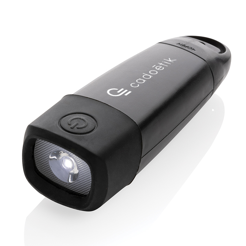 Lampe torche à dynamo rechargeable en plastique recyclé certifié Dynalum_1