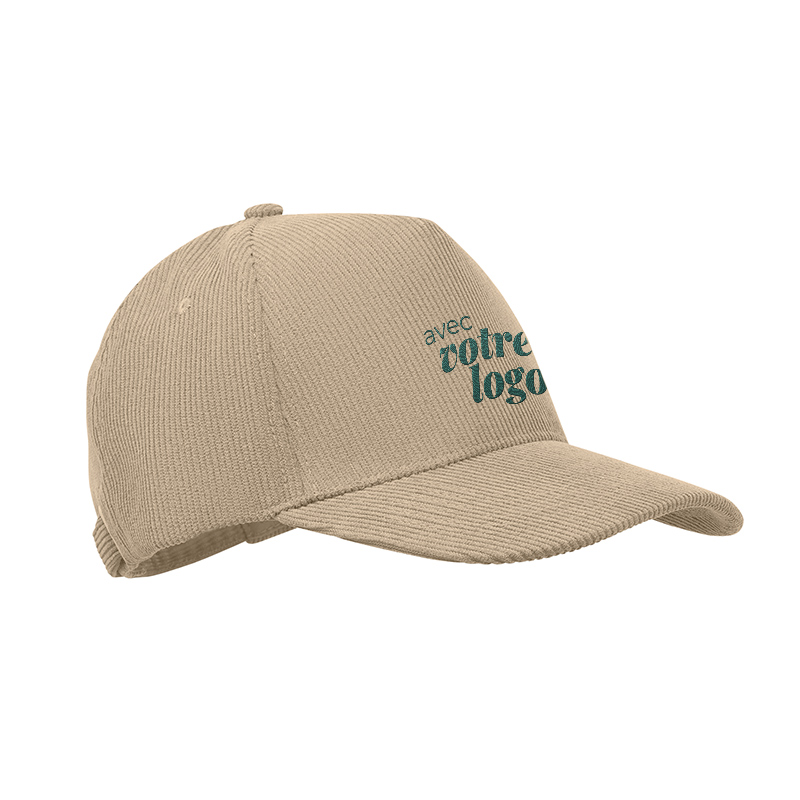 Casquette personnalisée 5 panneaux en velours côtelé Wale_01