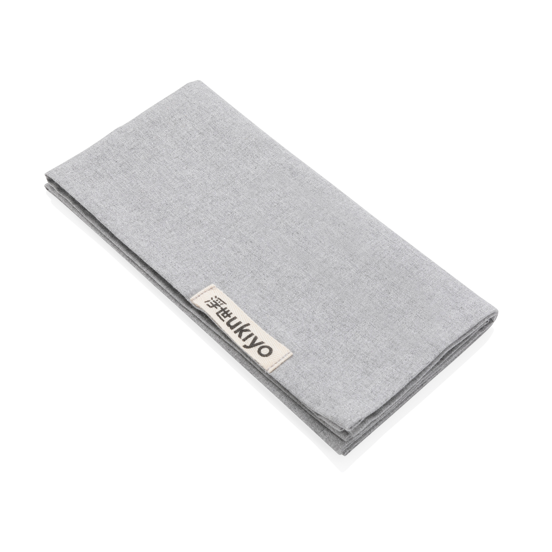 Set de 4 serviettes de table en coton recyclé Ukiyo 180 g_Gris