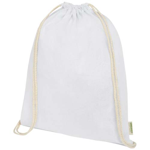 Gym bag publicitaire en coton bio certifié 140 g_Blanc