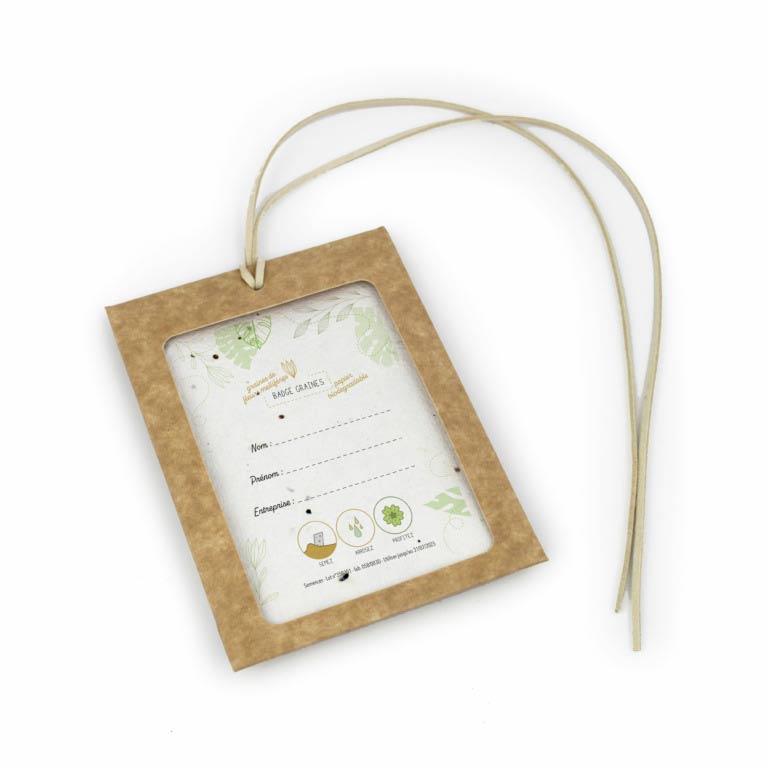 Porte-badge avec étiquette en papier ensemencé Sidnaim_02