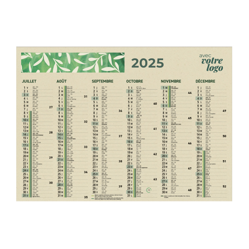 Calendrier souple en fibre de canne à sucre 2025 Bagasse_03