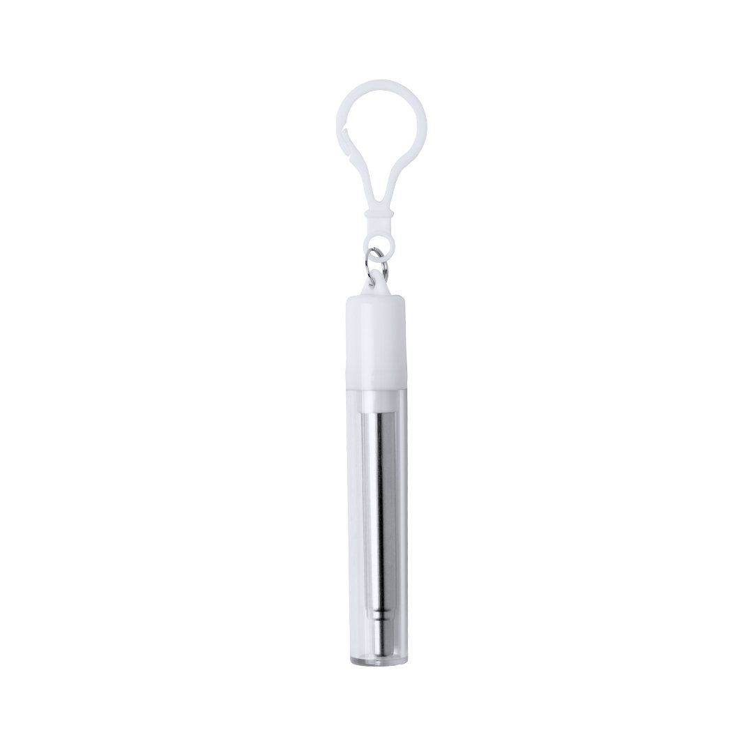 Paille réutilisable en inox Timex_Blanc