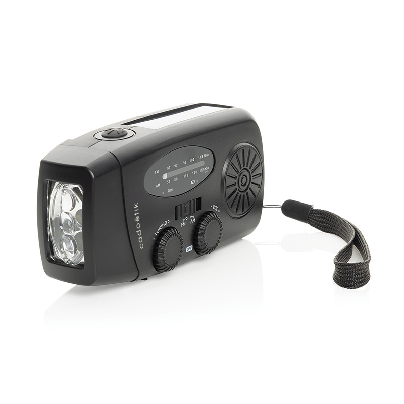 Radio d'urgence solaire avec chargeur et lampe torche RescueWave_01