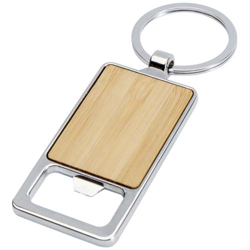 Porte-clés décapsuleur en inox recyclé et bambou certifié Keychain_Naturel