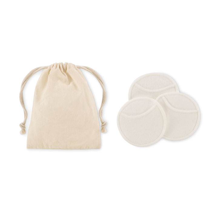 Disques démaquillants visage en coton et fibre de bambou Faze_Beige