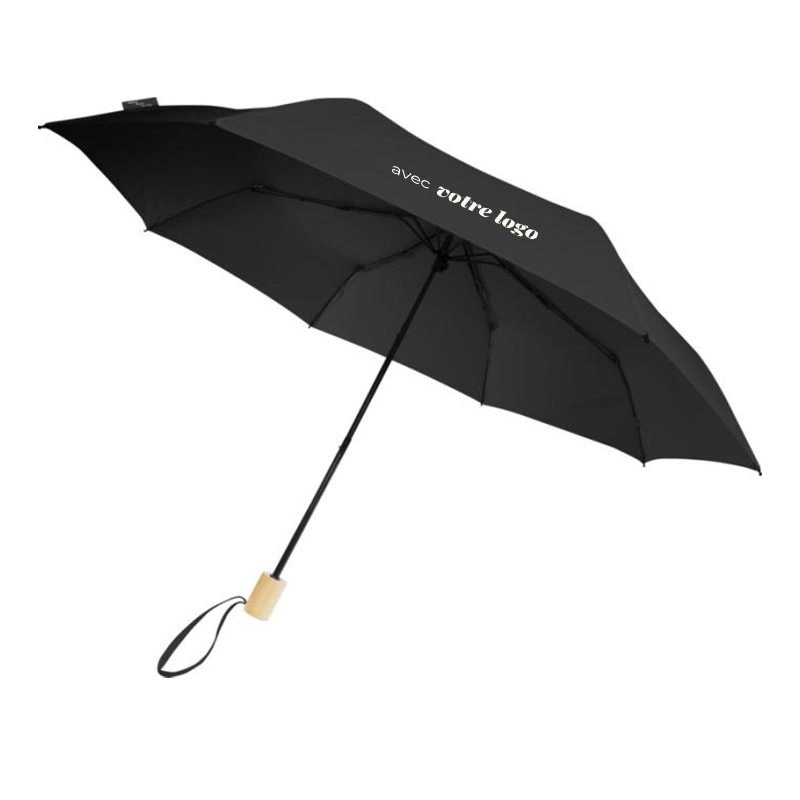 Parapluie publicitaire tempête pliable 21" en polyester recyclé Birgit_01