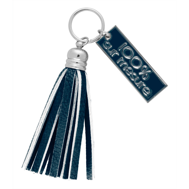 Porte-clés publicitaire en zamac Pompon_Bleu foncé