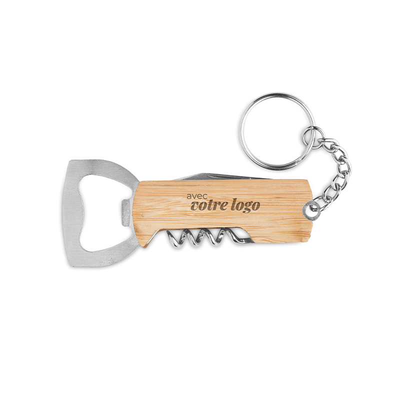 Porte-clés décapsuleur personnalisé 3-en-1 en bambou Allin1_01