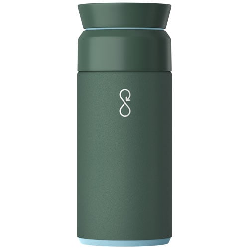 Bouteille isotherme en inox et plastique recyclés Ocean Bottle 350 mL_Vert forêt