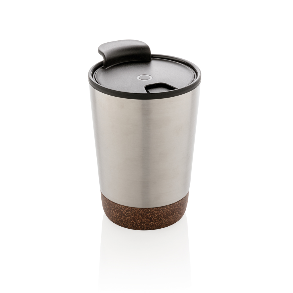 Mug isotherme en inox recyclé et liège certifiés Actuel 300 mL_Argent