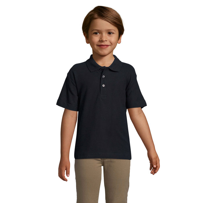 Polo enfant en coton certifié Summer II 170 g_Marine