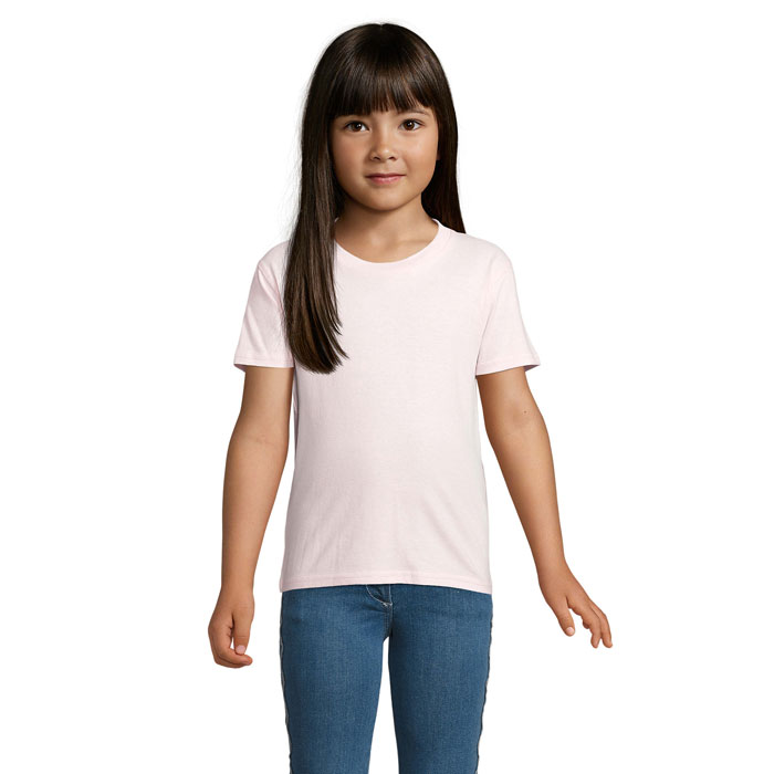T-shirt enfant en coton bio certifié Pioneer 175 g_Rose pâle