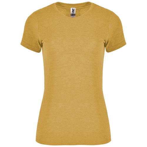 T-shirt femme en polyester et coton certifiés Fox 150 g_Heather mustard