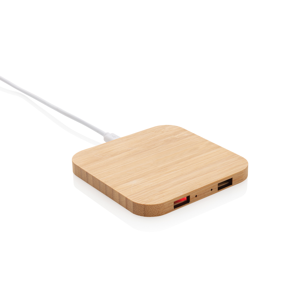 Chargeur à induction 5W en bambou certifié Double_Marron