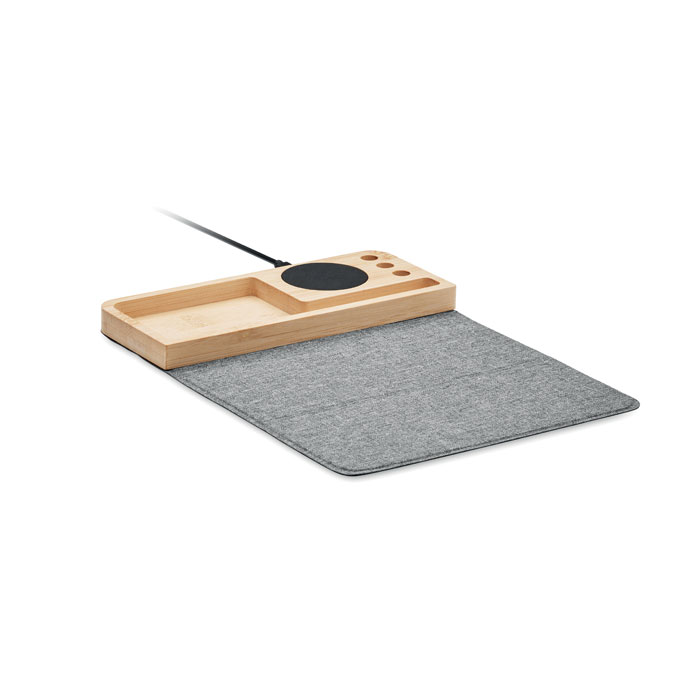 Tapis de souris 3-en-1 en bambou et polyester recyclé rPET Pandu_Bois