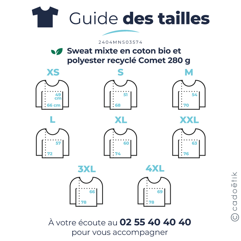 Sweat unisexe en coton bio et polyester recyclé certifiés Comet 280 g_05