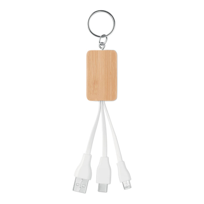 Porte-clés câble en bambou Clauer_Bois