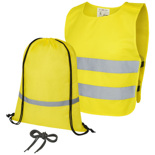 Ensemble gymbag et gilet haute-visibilité pour enfant Ingeborg _Jaune néon