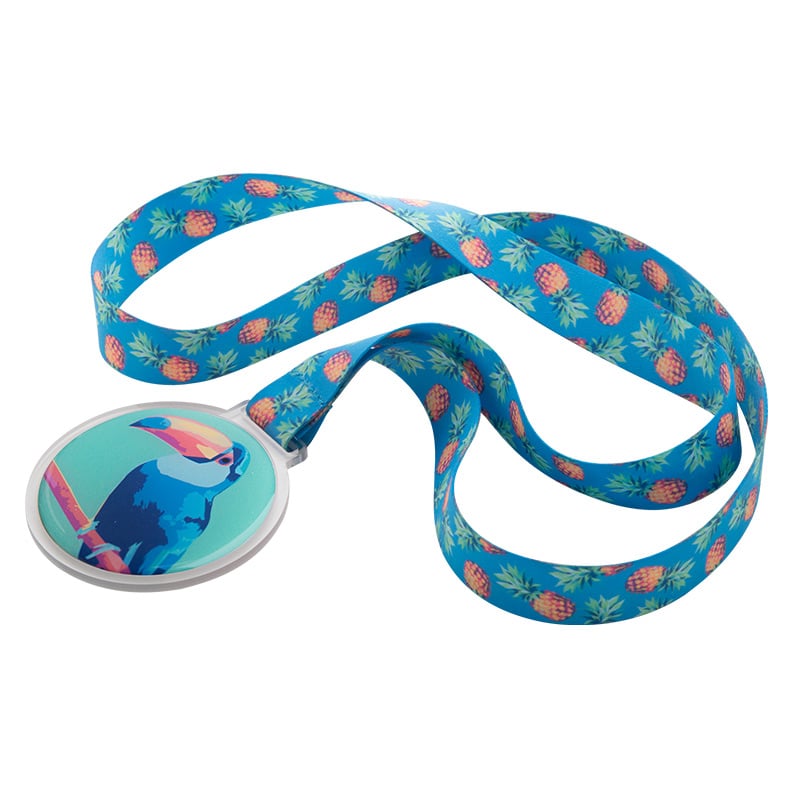 Médaille avec lanière en polyester recyclé rPET Venko_03